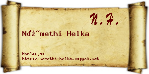 Némethi Helka névjegykártya